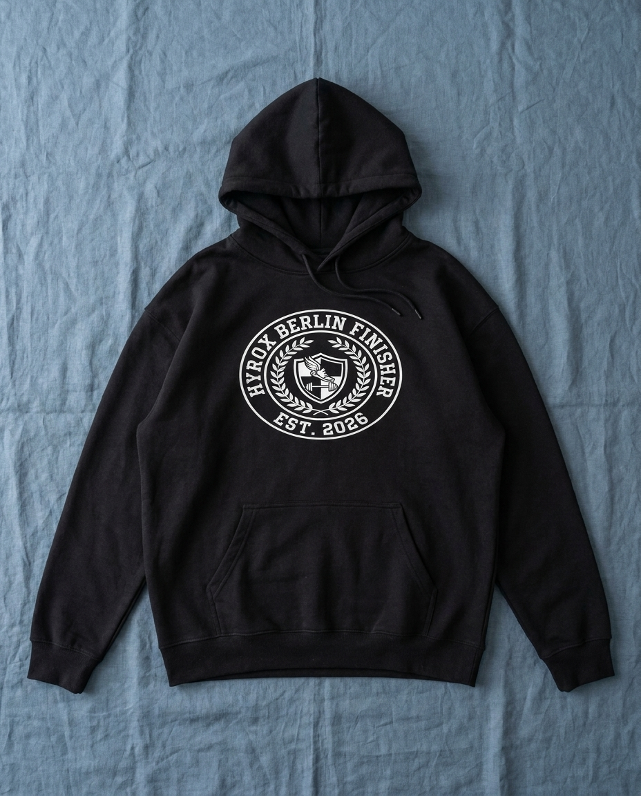 Hoodie HYROX Berlin Finisher — front view | hybriddept