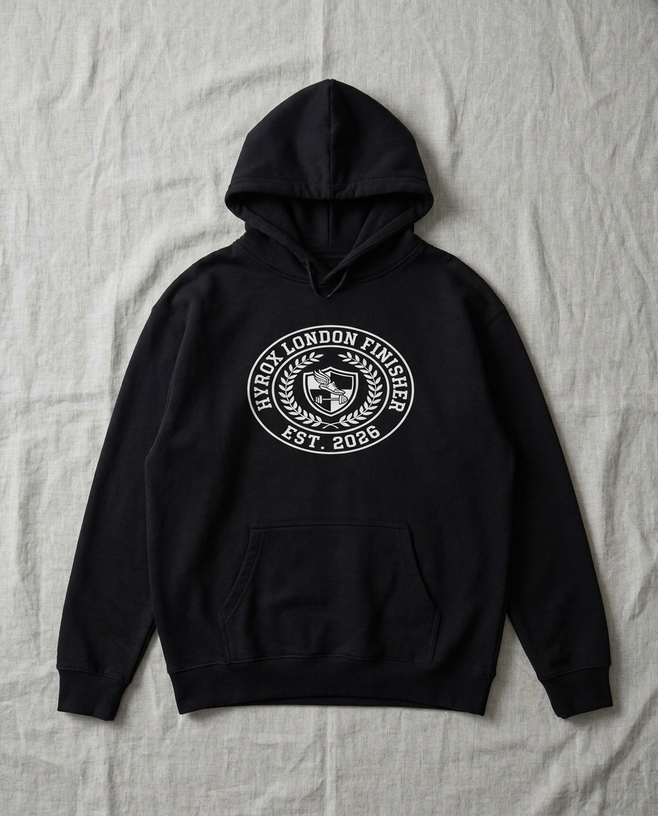 Hoodie HYROX London Finisher — front view | hybriddept