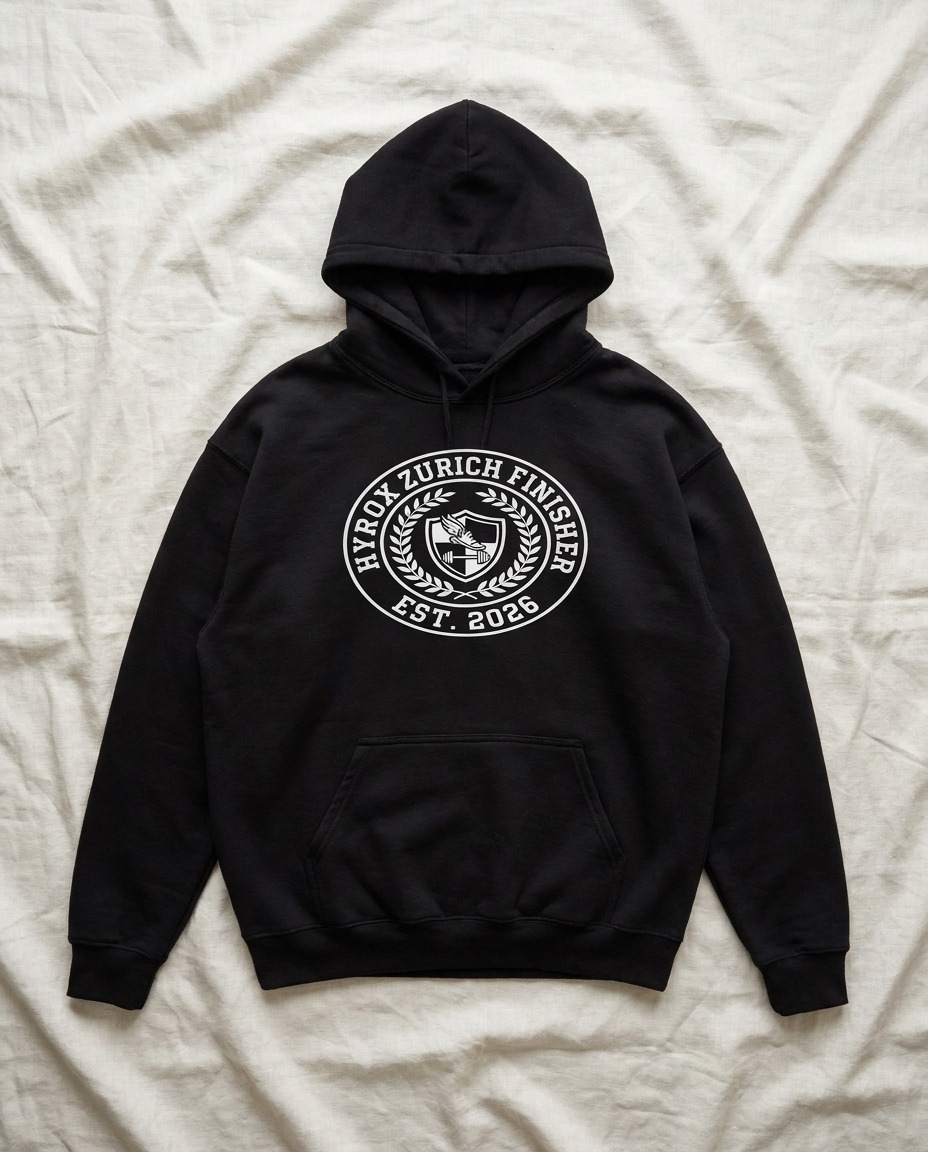 Hoodie HYROX Zurich Finisher — front view | hybriddept