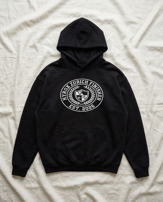 Hoodie HYROX Zurich Finisher — front view | hybriddept