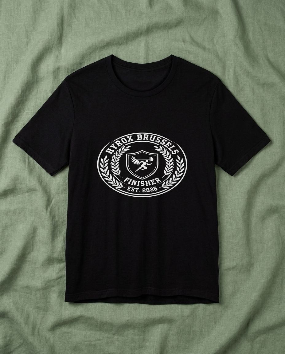 Tee HYROX Brussels Finisher — front view | hybriddept