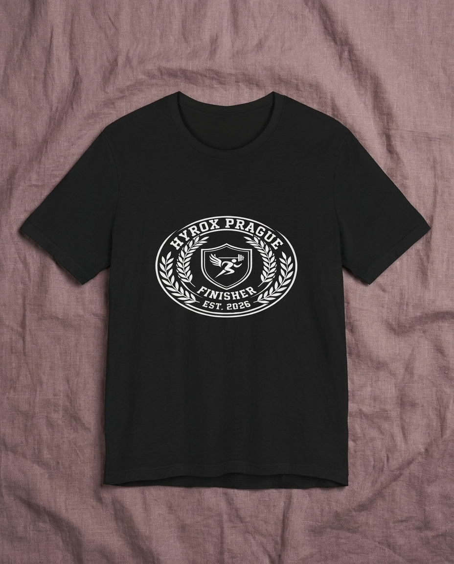 Tee HYROX Prague Finisher — front view | hybriddept