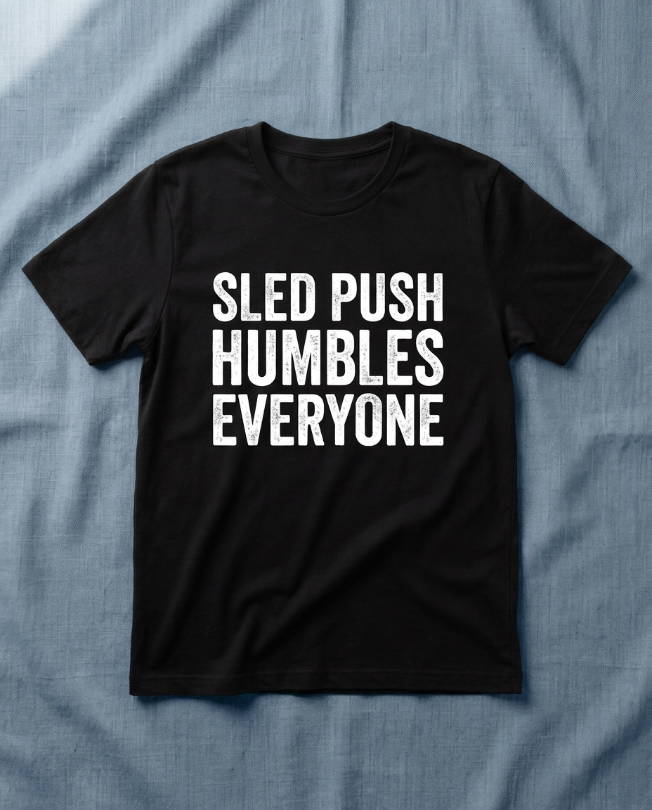 Tee Sled Push Humbles Everyone — front view | hybriddept