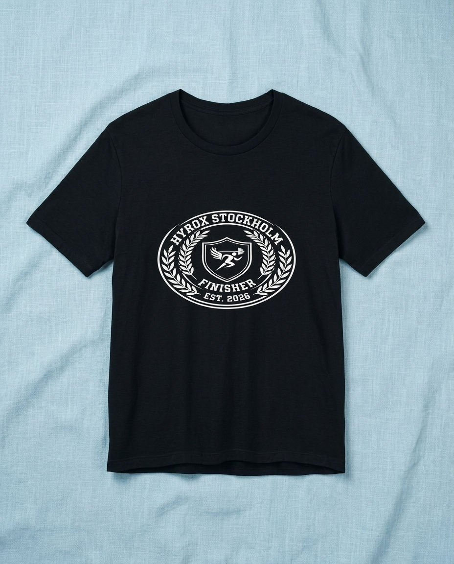 Tee HYROX Stockholm Finisher — front view | hybriddept