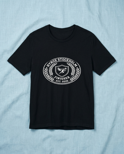Tee HYROX Stockholm Finisher — front view | hybriddept