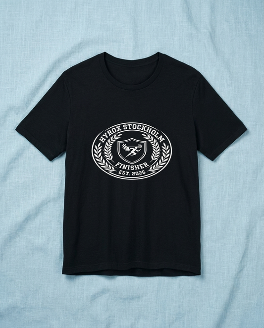Tee HYROX Stockholm Finisher — front view | hybriddept