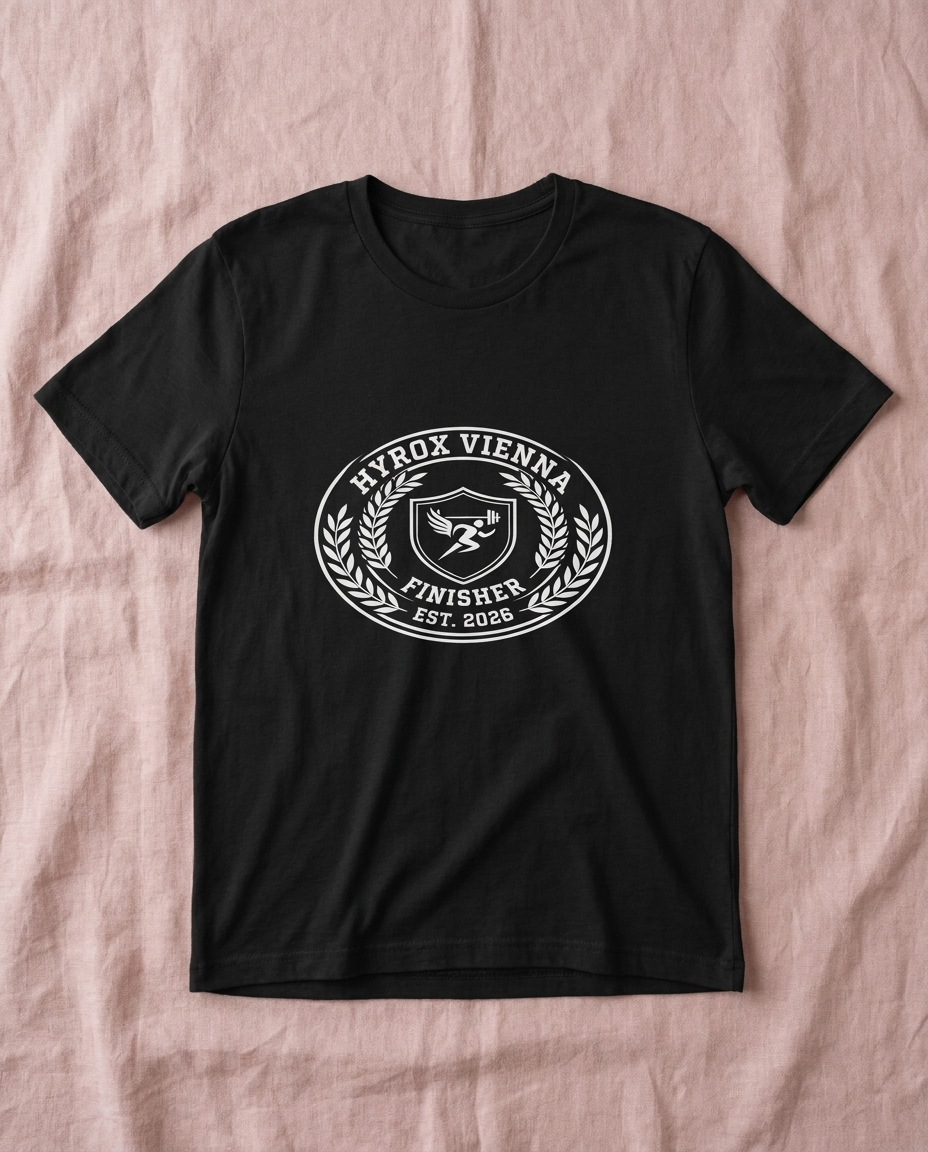 Tee HYROX Vienna Finisher — front view | hybriddept
