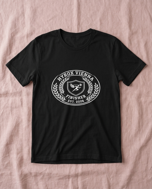 Tee HYROX Vienna Finisher — front view | hybriddept