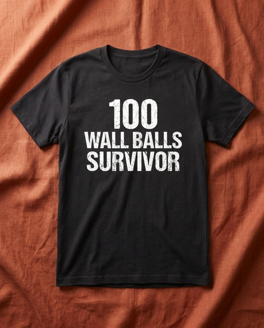 Tee 100 Wall Balls Survivor — front view | hybriddept
