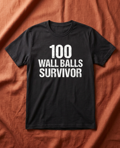 Tee 100 Wall Balls Survivor — front view | hybriddept