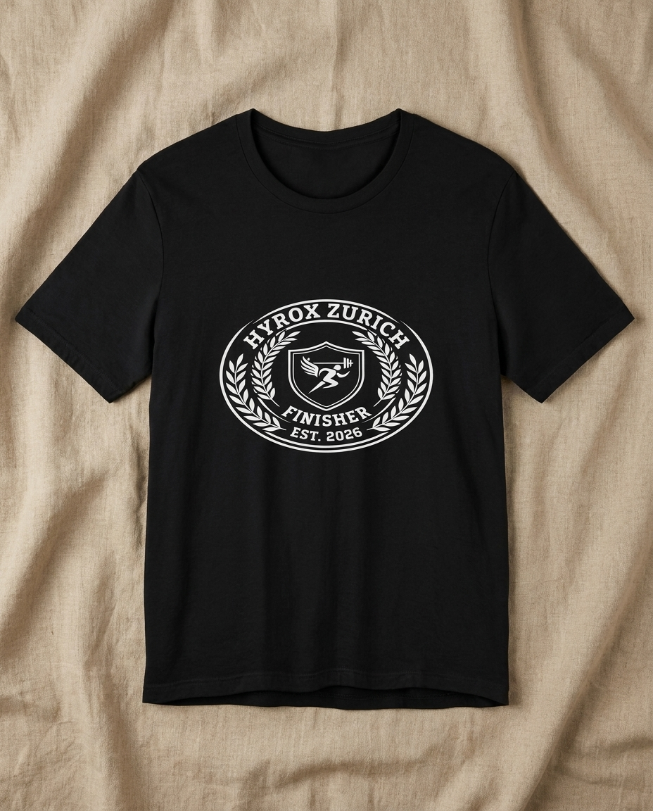 Tee HYROX Zurich Finisher — front view | hybriddept