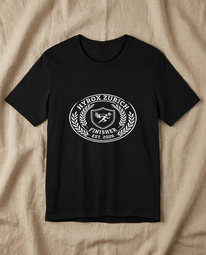 Tee HYROX Zurich Finisher — front view | hybriddept