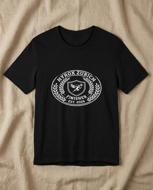 Tee HYROX Zurich Finisher — front view | hybriddept